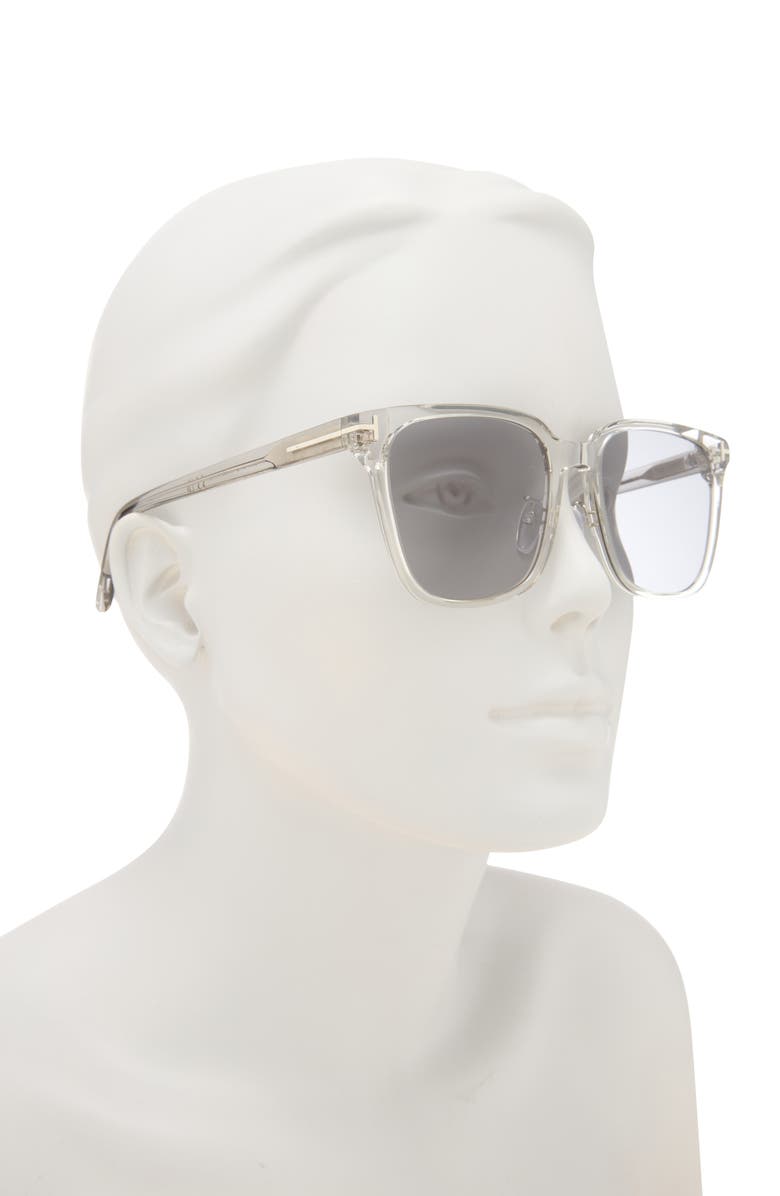 TOM FORD 55mm Square Sunglasses, Alternate, color, Grey/ Other / Smoke Polarized