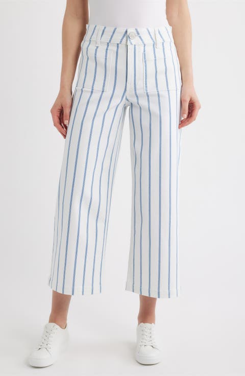 Stripe Crop Wide Leg Pants