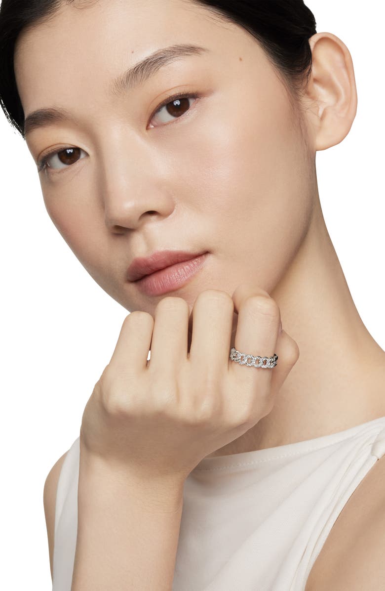 David Yurman Belmont Curb Link Narrow Ring with Pavé Diamonds, Alternate, color, Diamond