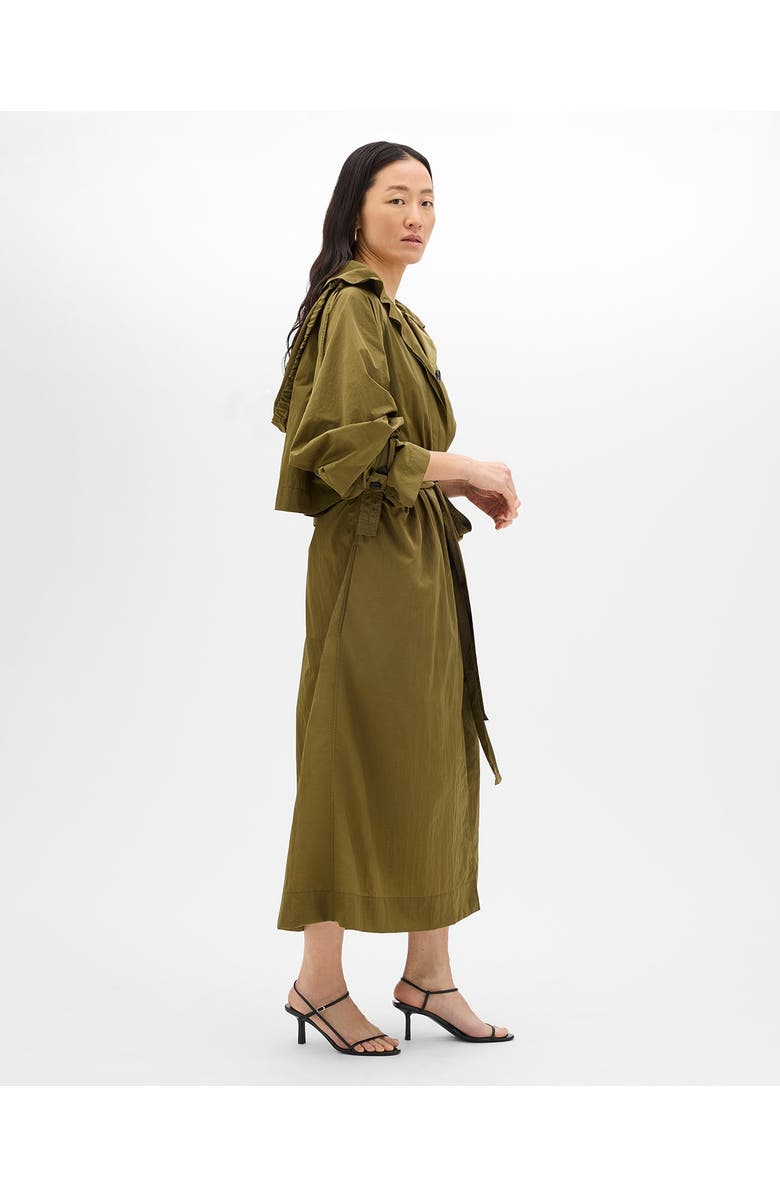Another Tomorrow Recycled Nylon Trench, Alternate, color, Olive