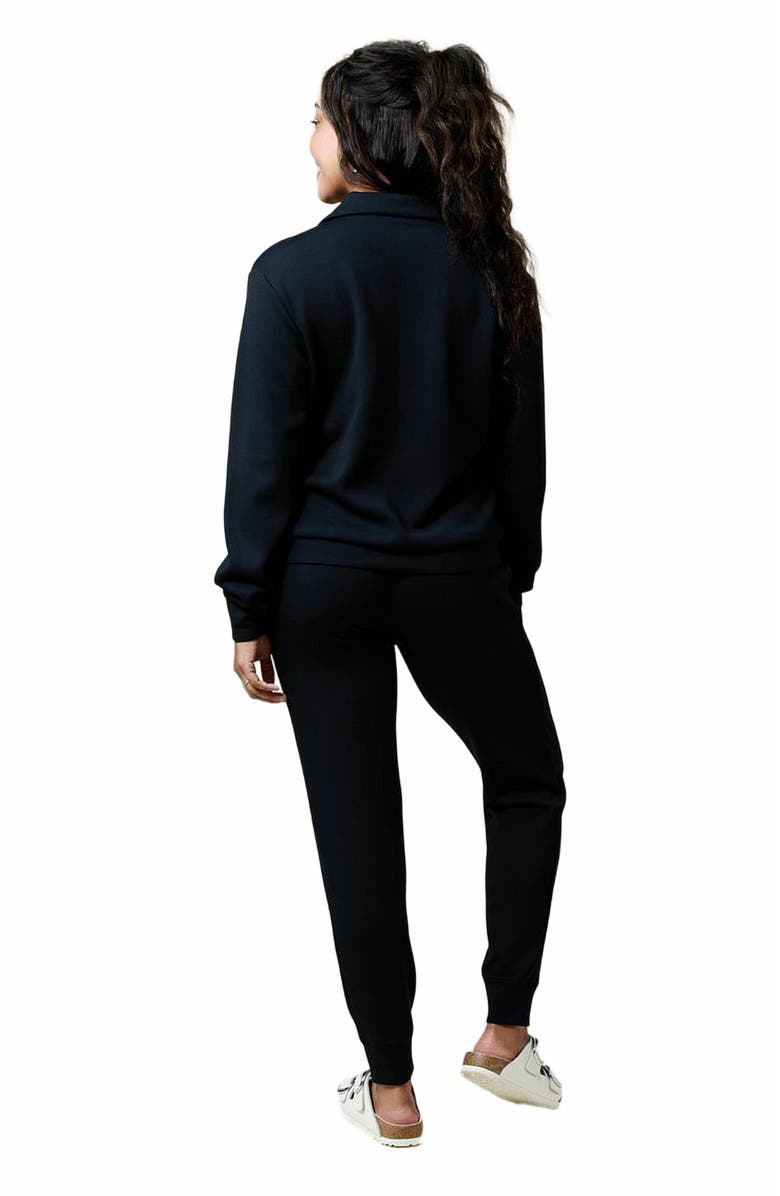 Softies Athleisure DreamTech Johnny Collar Jogger Set, Alternate, color, Black