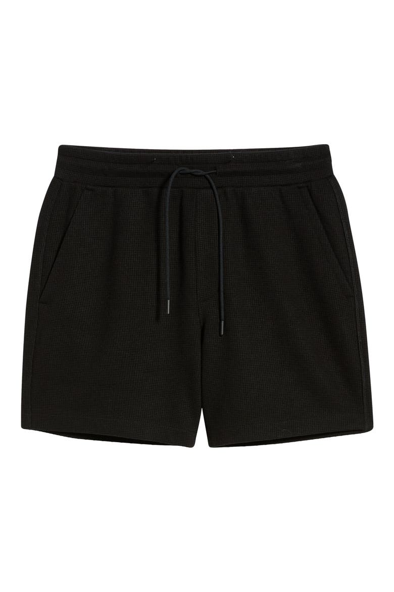 Waffle Knit Shorts, Alternate, color, BLACK CAVIAR