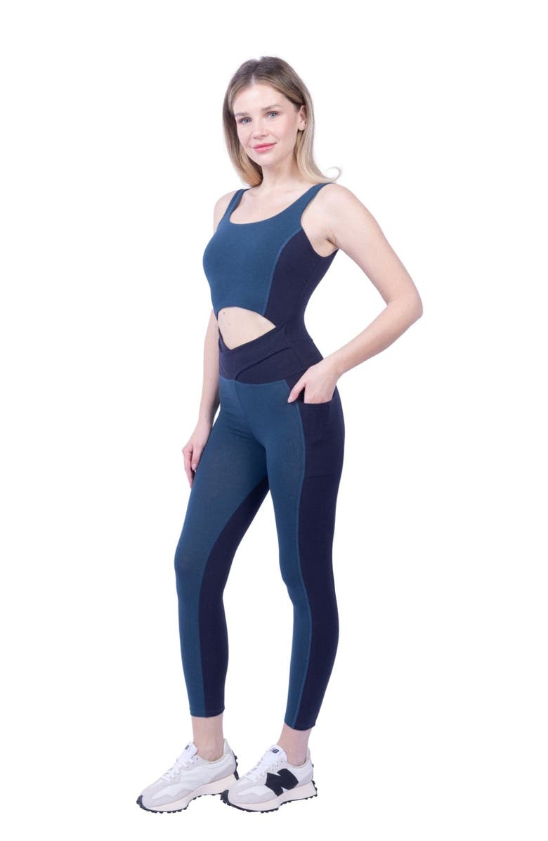 Lezat Roylan Organic Cotton Jumpsuit, Alternate, color, Navy/Oxford