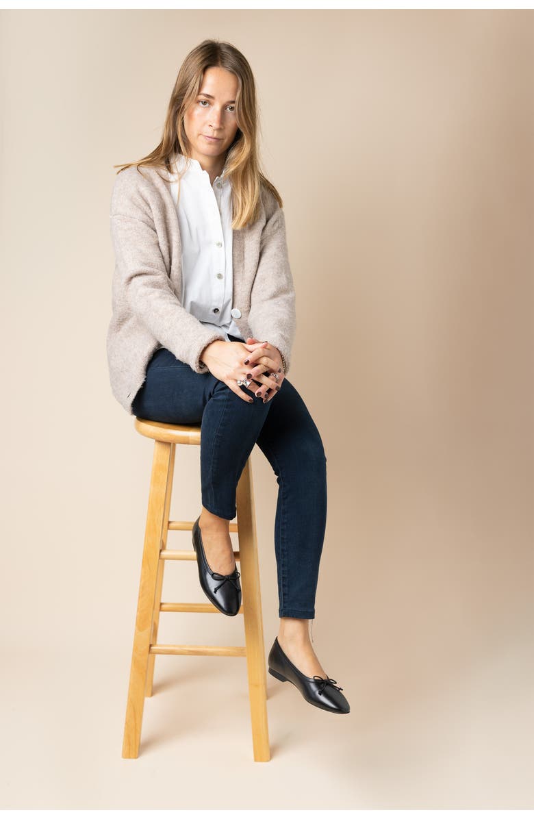 Menina Step Amelie Leather Ballet Flat, Alternate, color, Black