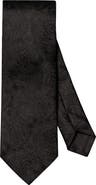 Eton Black Paisley Jacquard Silk Tie