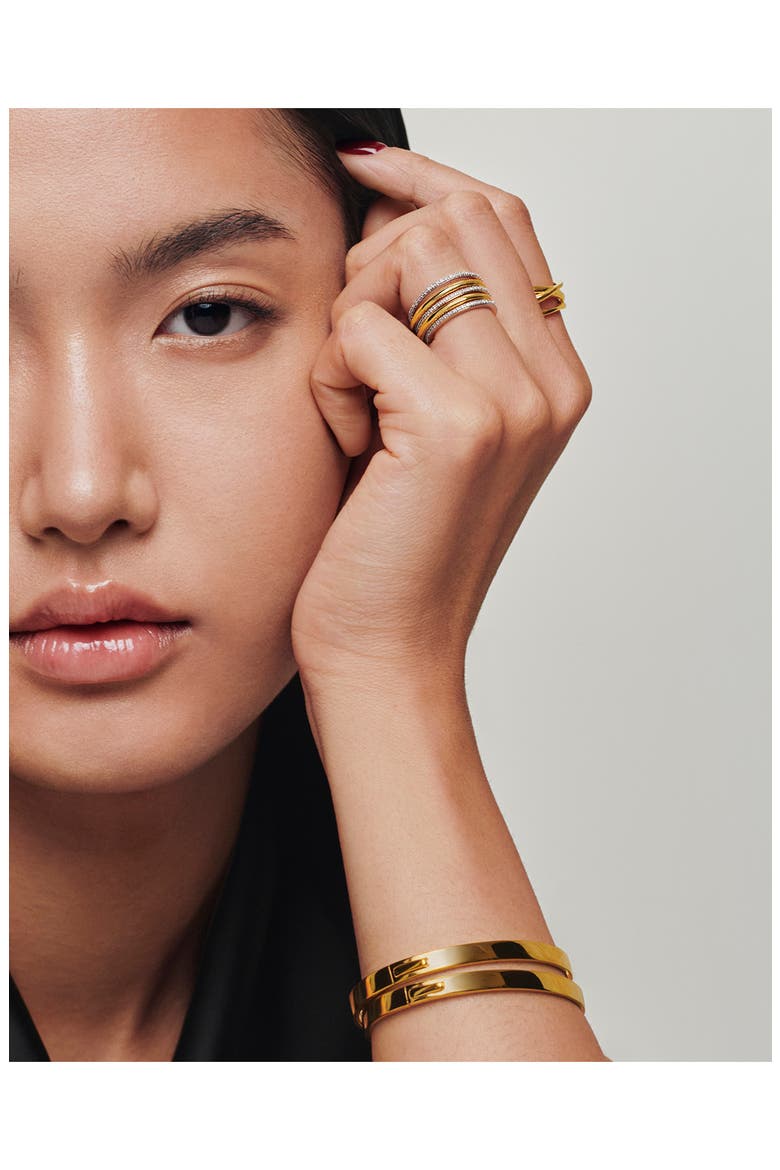 Essential Hinged Bangle Bracelet, Alternate, color, 18CT GOLD VERMEIL ON SILVER