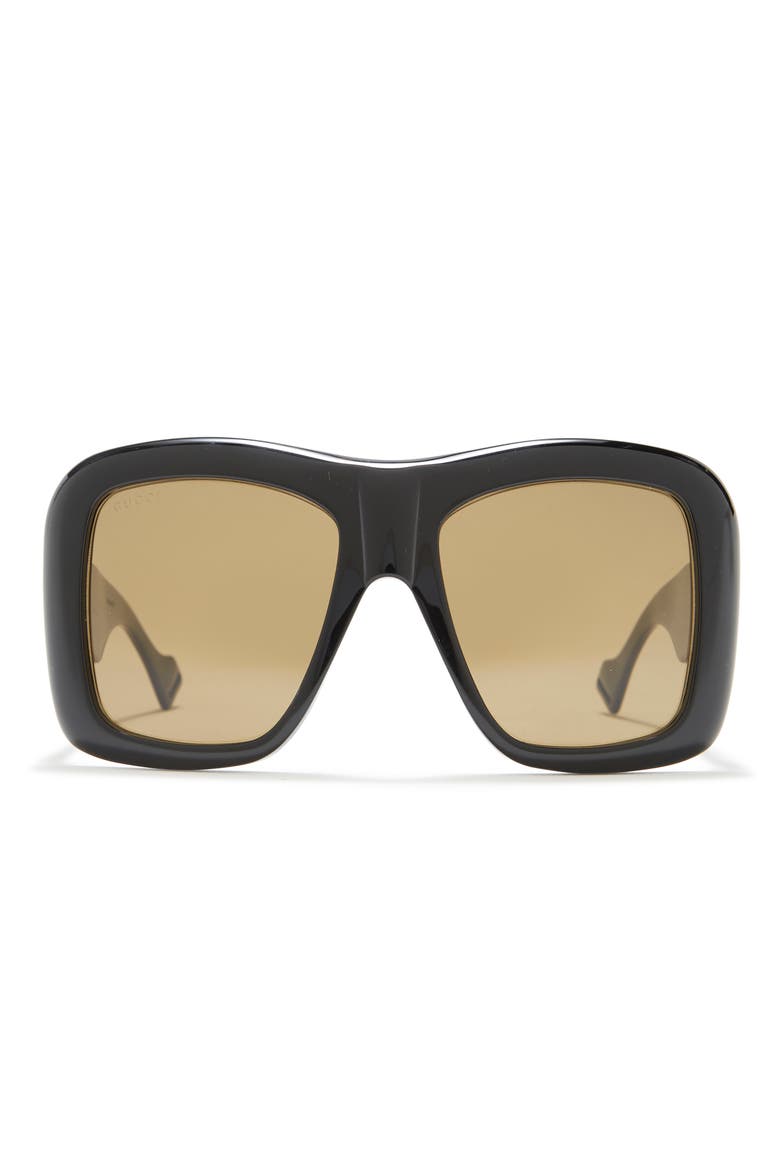 54mm Square Sunglasses, Main, color, BLACK BLACK BROWN