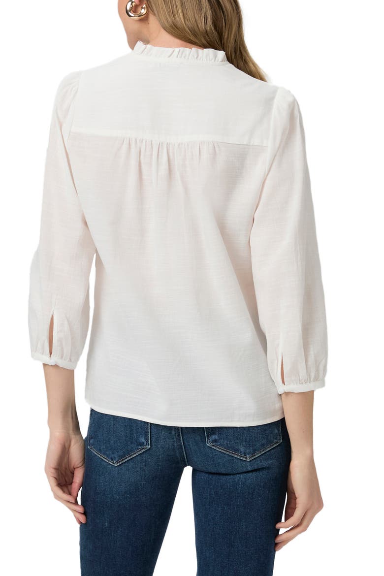 Arlette Shirred Button-Up Shirt, Alternate, color, WHITE