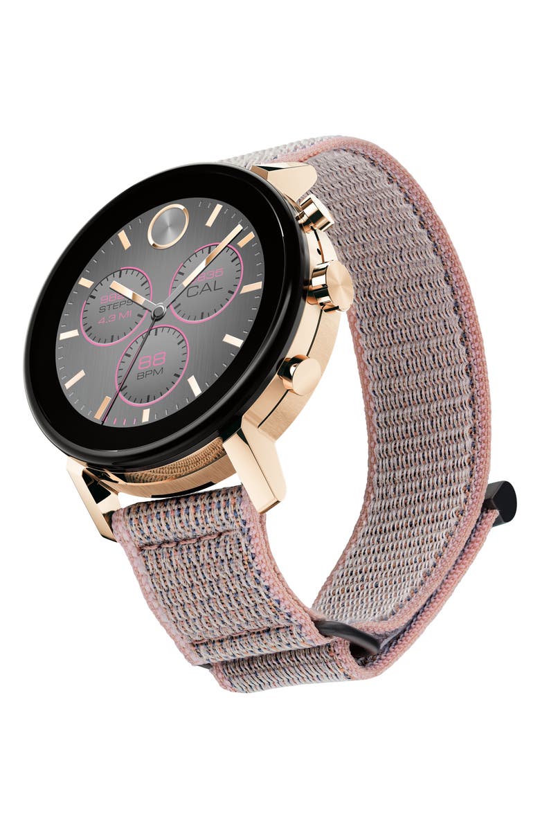 Movado Bold Connect 2.0 Chronograph Woven Strap Smart Watch, 40mm, Alternate, color, 