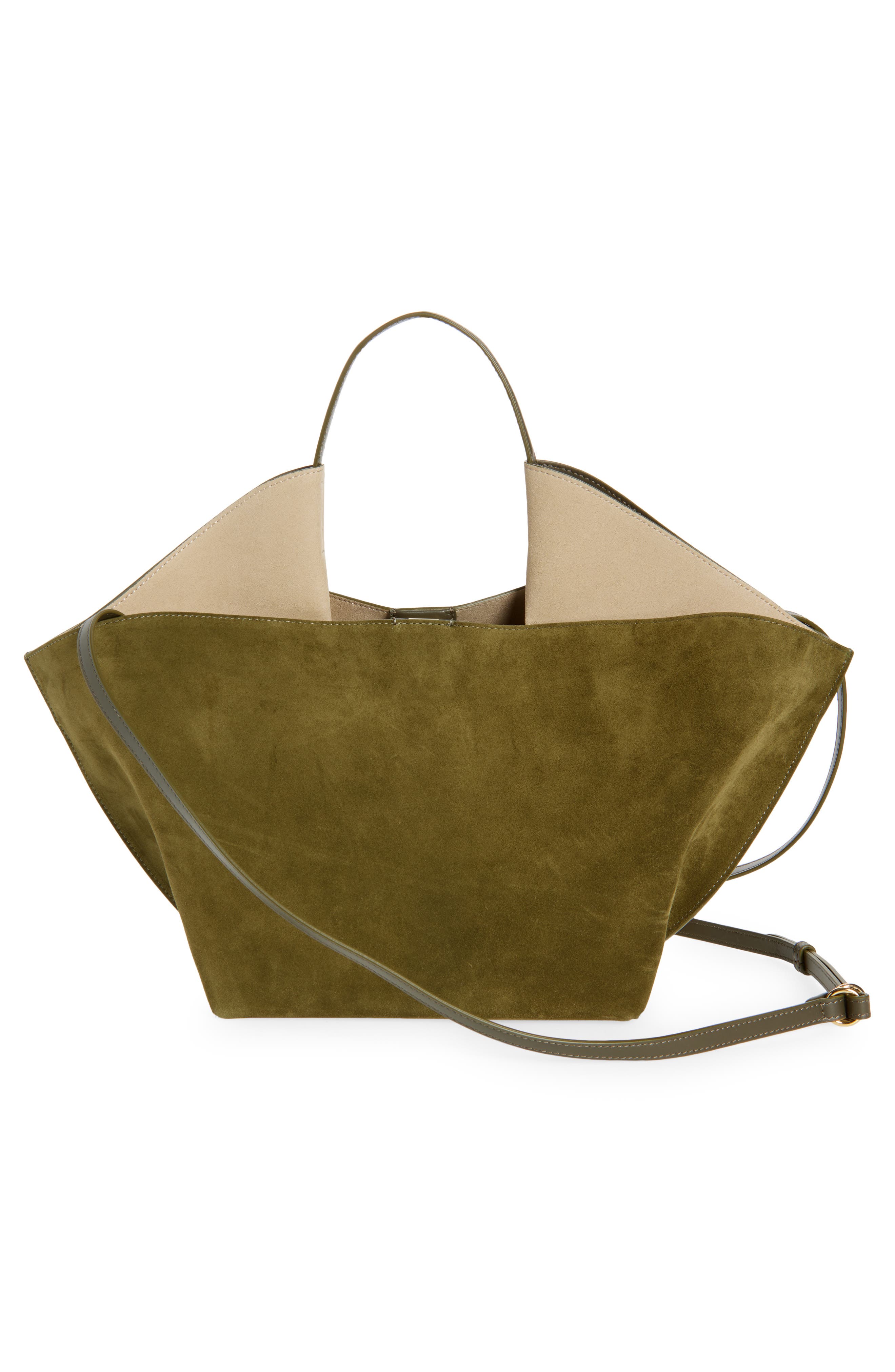 Ree Projects Medium Ann Suede Tote, Alternate, color, Khaki