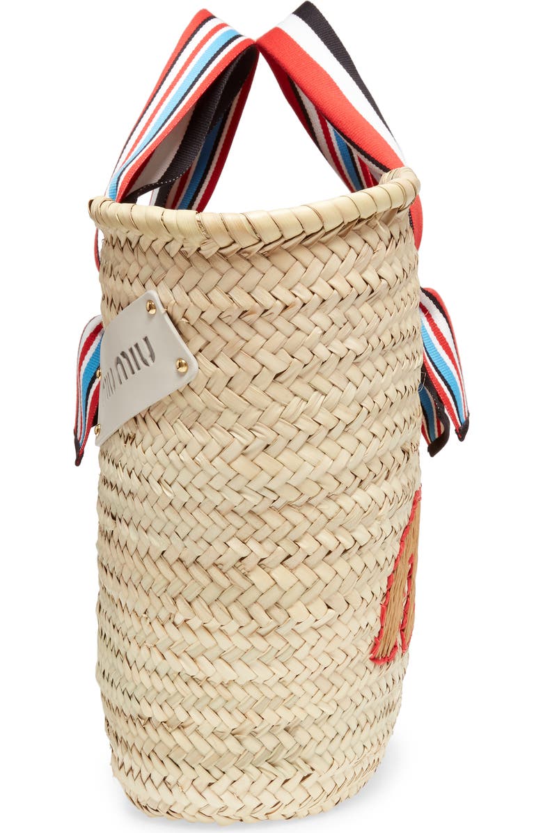 Miu Miu Paglia Straw Top Handle Tote, Alternate, color,