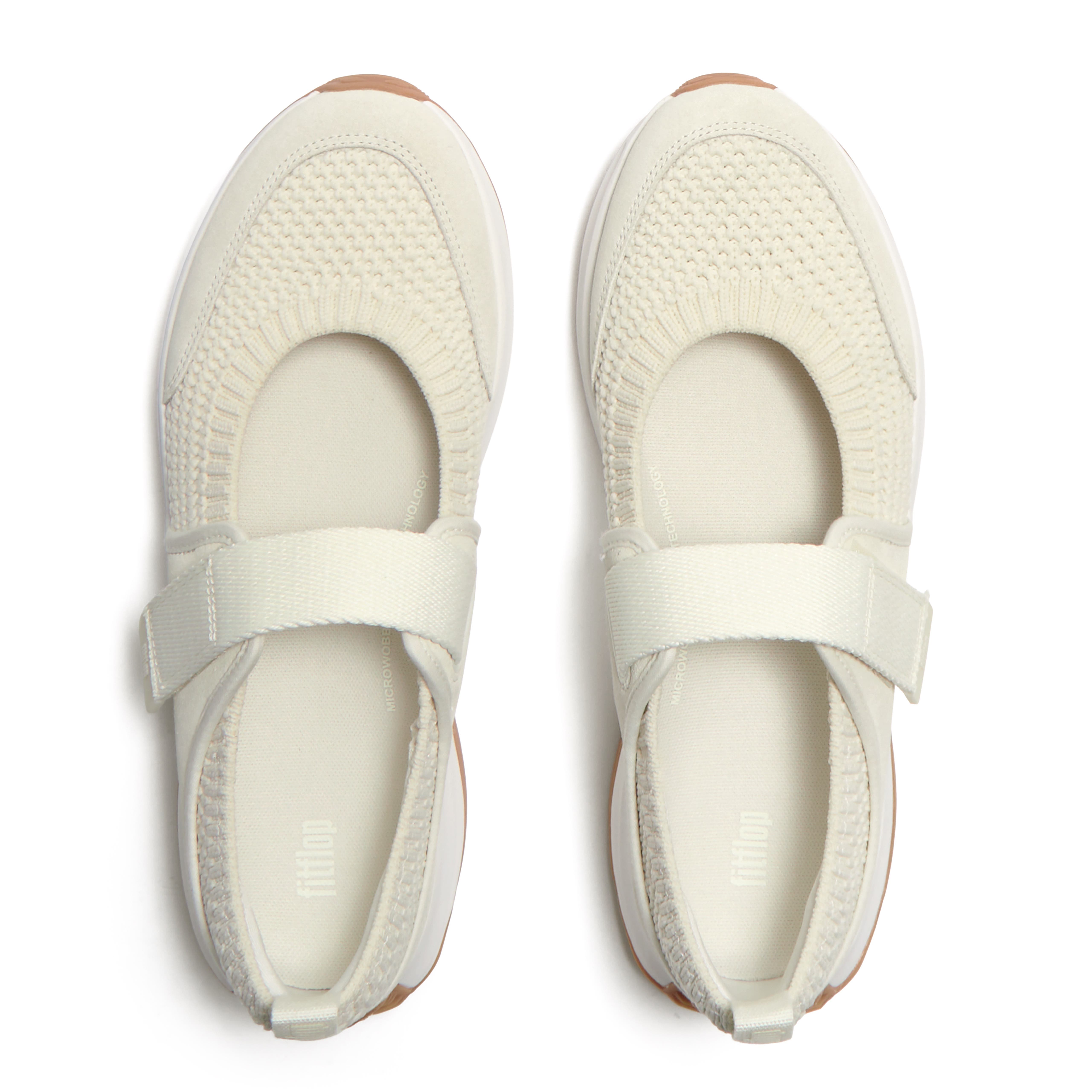 FitFlop F-Mode Flow Knit/S Mary Janes, Alternate, color, Cream