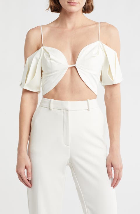 Ambra Cold Shoulder Crop Top