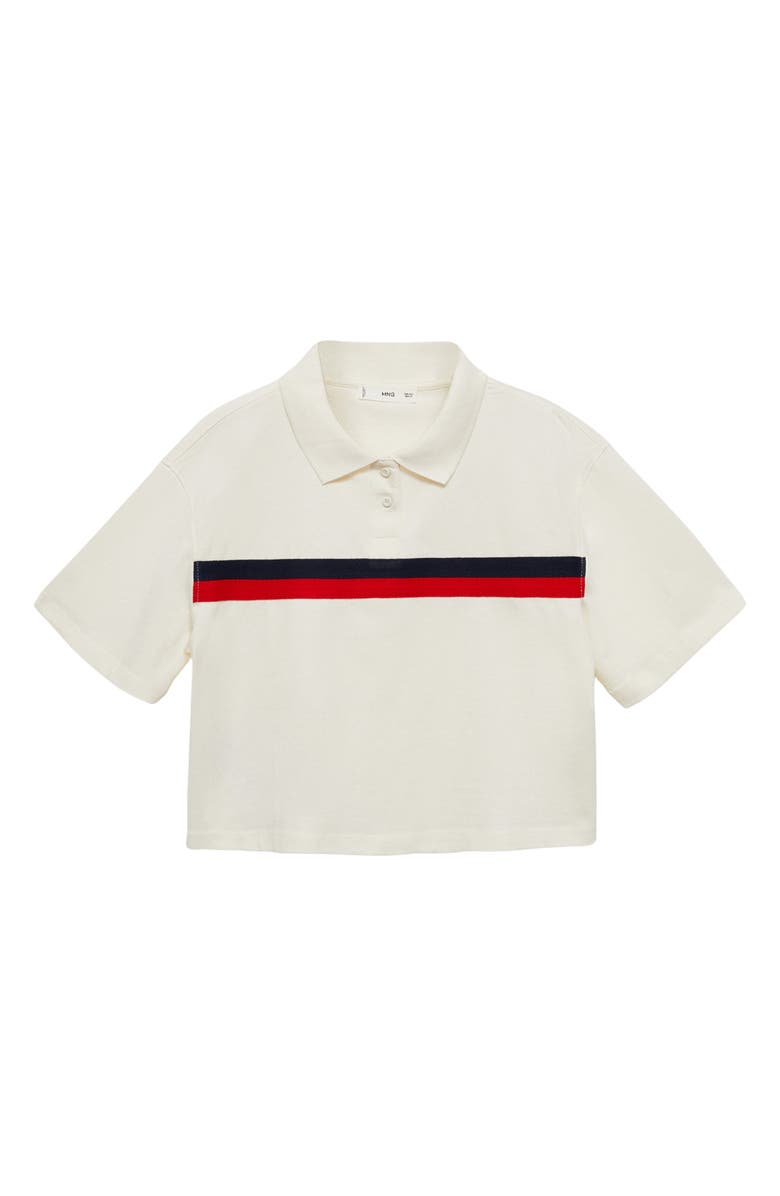 MANGO Stripe Detail Crop Polo, Alternate, color, 