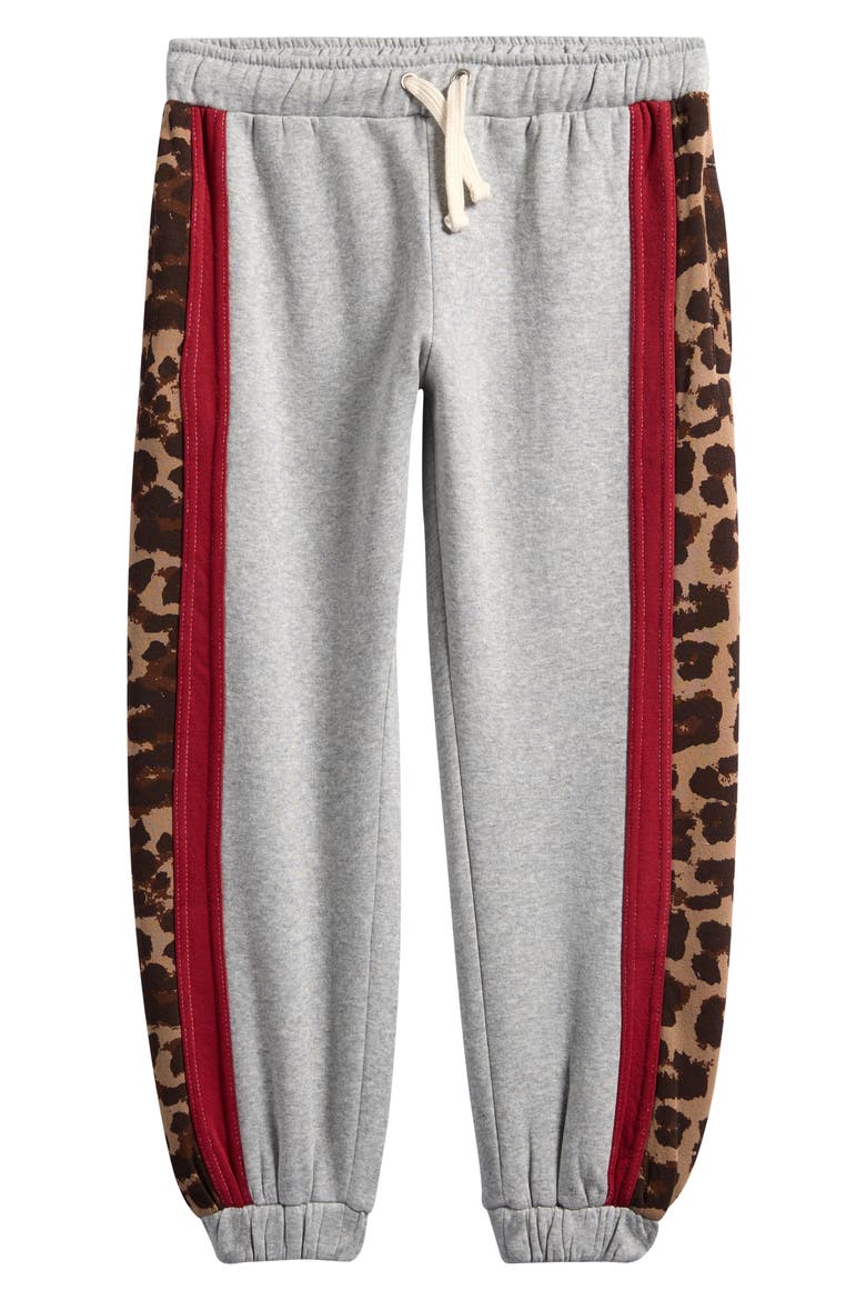 Leopard Stripe Cotton Joggers, Main, color, CLASSIC GREY