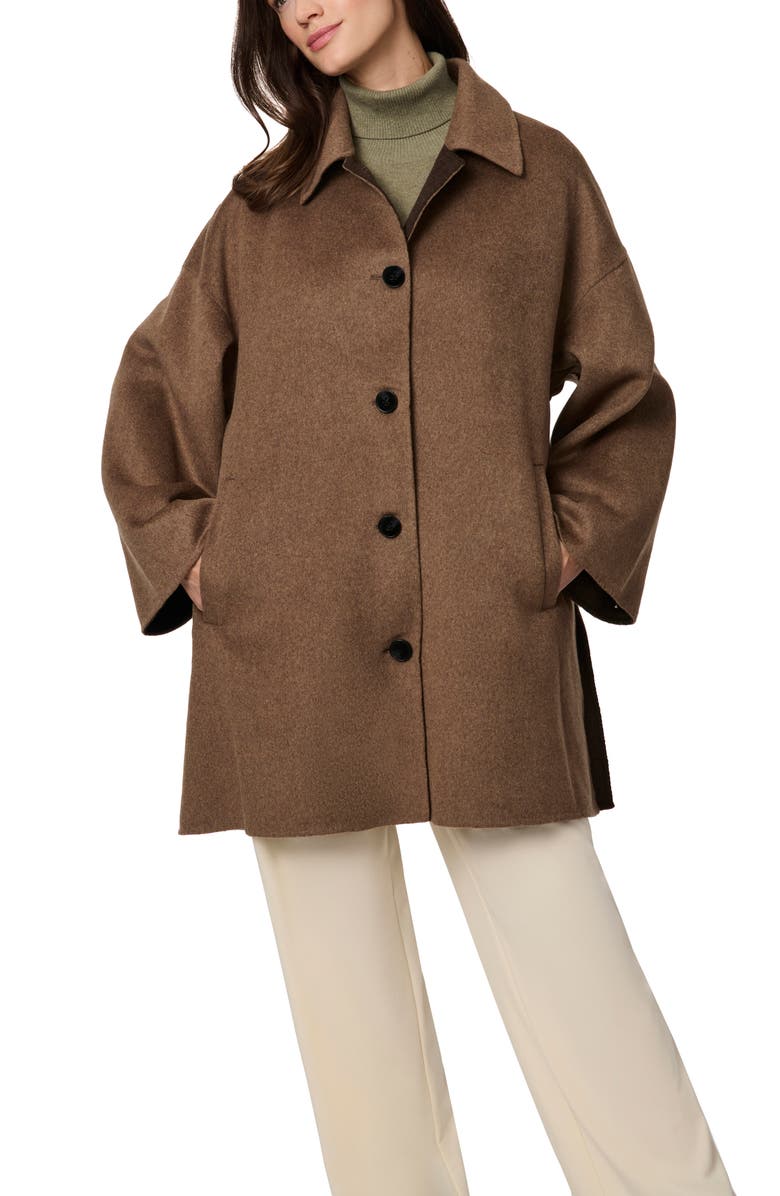 Bernardo Double Face Car Coat, Alternate, color, Pine Bark