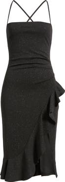 Jump Apparel Glitter Ruffle Sleeveless Dress