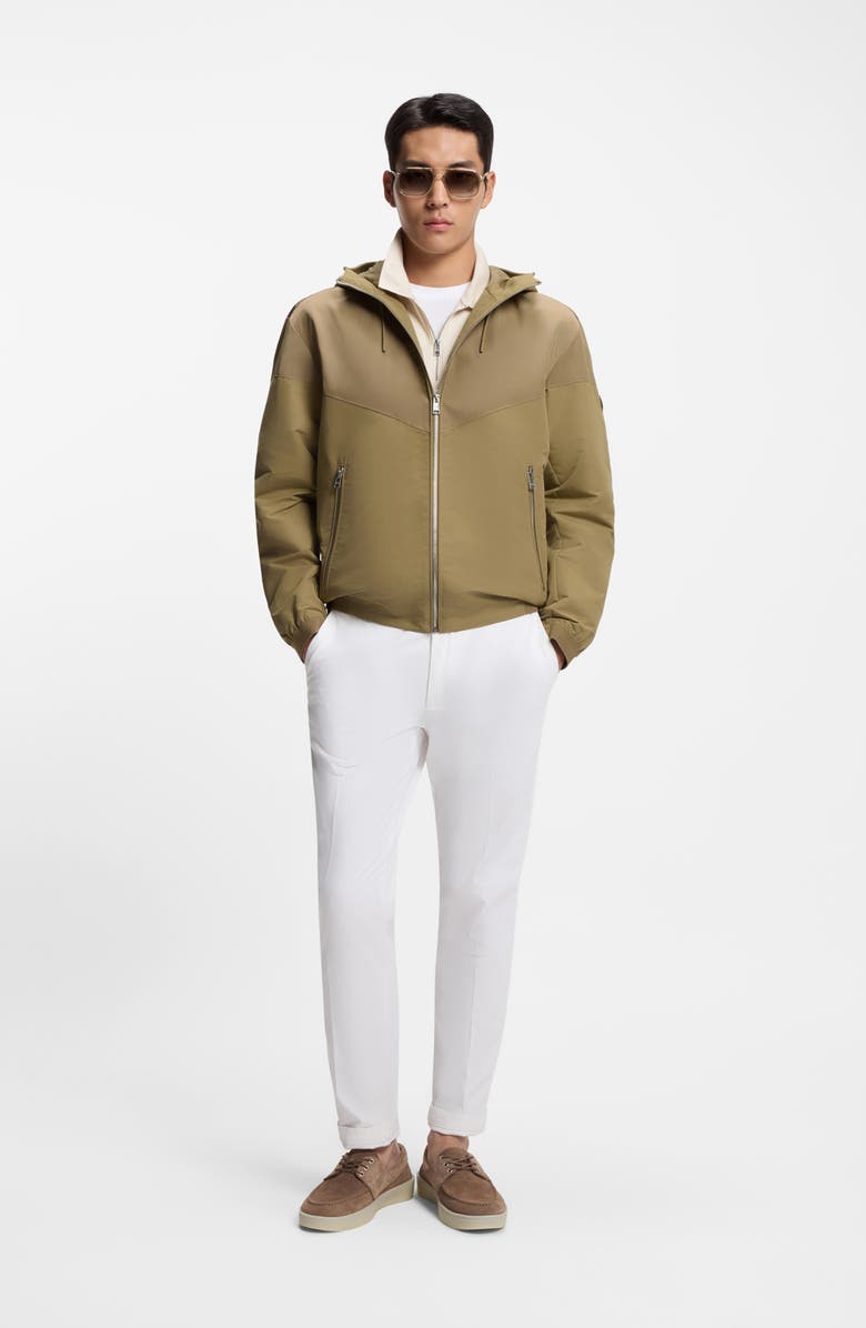 BOSS Cierno4 Hooded Recycled Polyester Jacket, Alternate, color, Beige/ Khaki