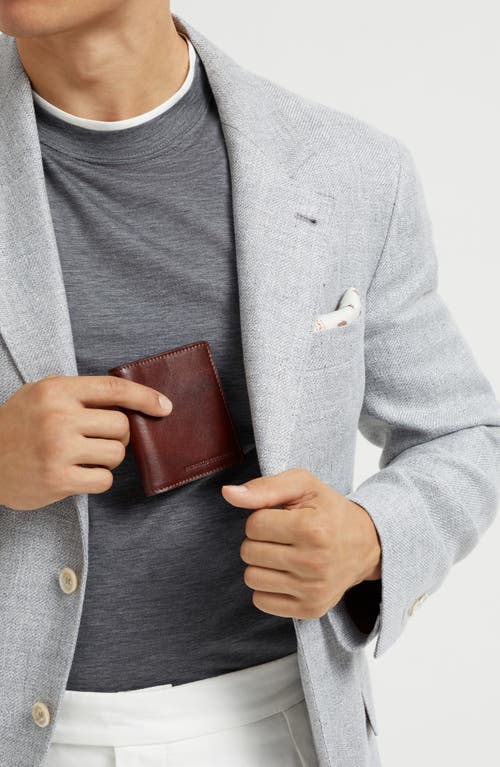 Brunello Cucinelli Leather Wallet In Burgundy