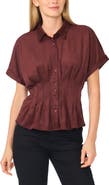 Halogen® Gathered Faux Suede Top