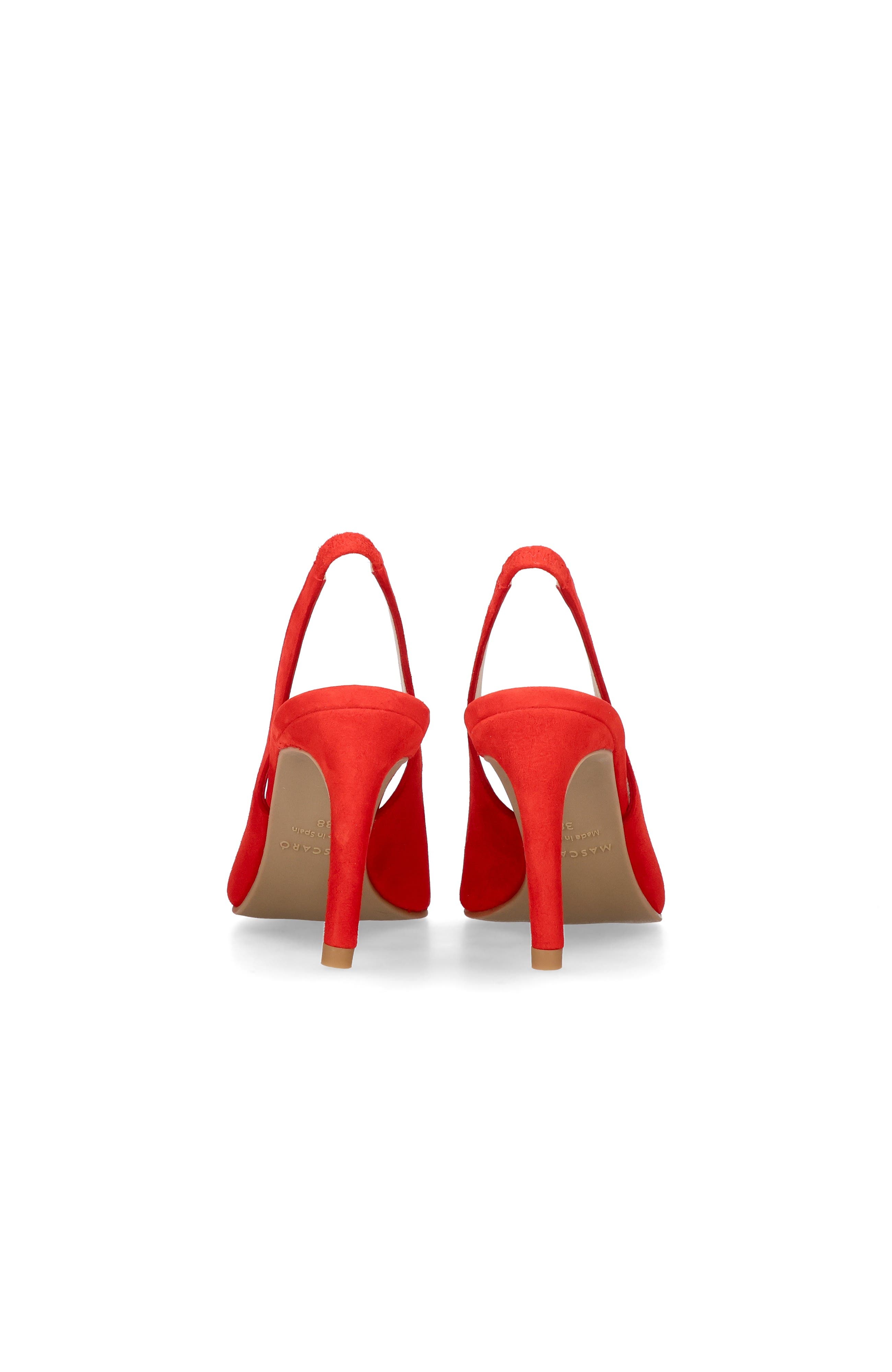 Suede Pointed Toe Slingback, Alternate, color, Red