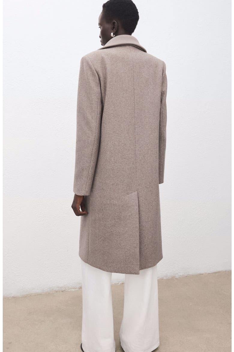 Notch Collar Coat with Removable Bib Insert, Alternate, color, BROWN