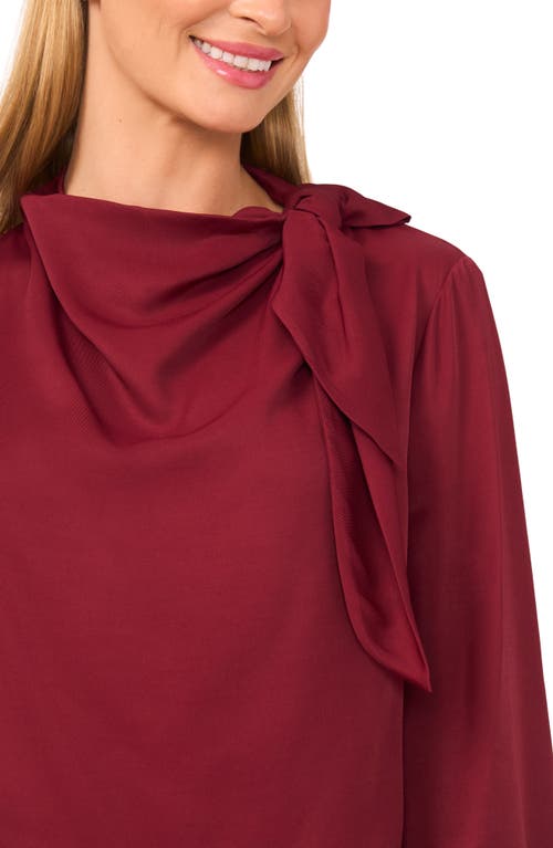 Ted Baker Tie Neck Twill Top In Red