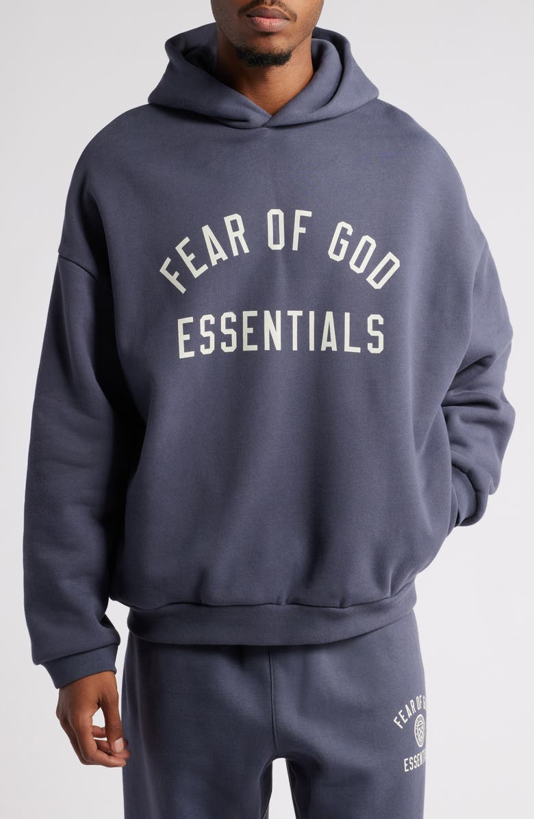 Fear of God Essentials Cotton Blend Fleece Graphic Hoodie, Main, color, 