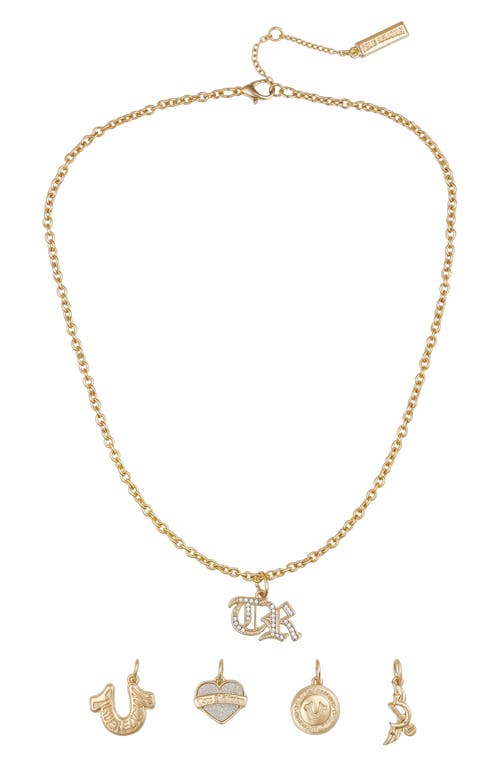 True Religion Interchangeable Charm Necklace Set In Gold
