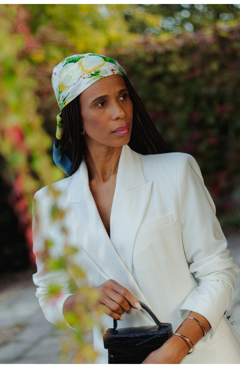 Elizabetta Limoni Fioriti - Silk Foulard for Women, Alternate, color, Black