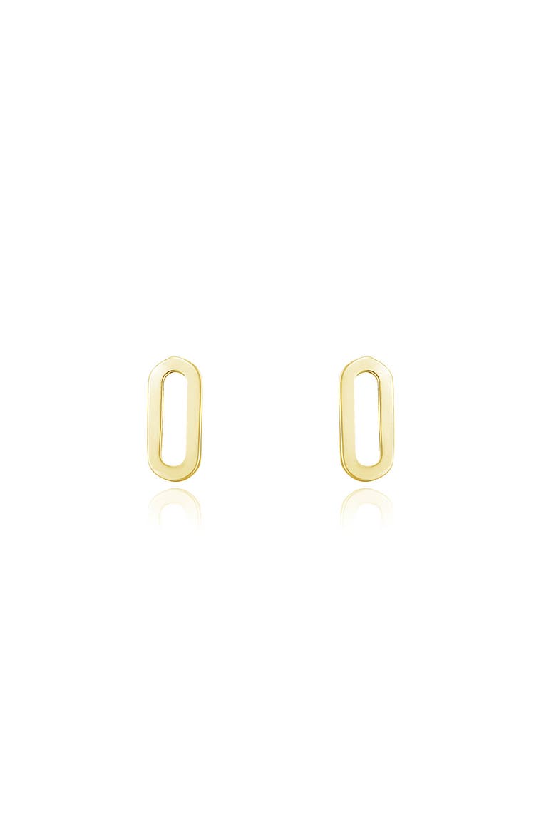 Single Paperclip Stud Earrings, Alternate, color, Yellow Gold