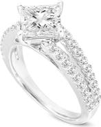 LuvMyJewelry Silvia 14K White Gold Princess Cut Lab Grown Diamond Engagement Ring - 2.6 Ct