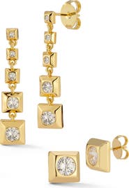 GLAZE JEWELRY Cubic Zirconia Drop & Stud Earrings Set