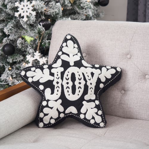 Carol & Frank Onyx Joy Shaped Throw Pillow, 16" X 18" In Black