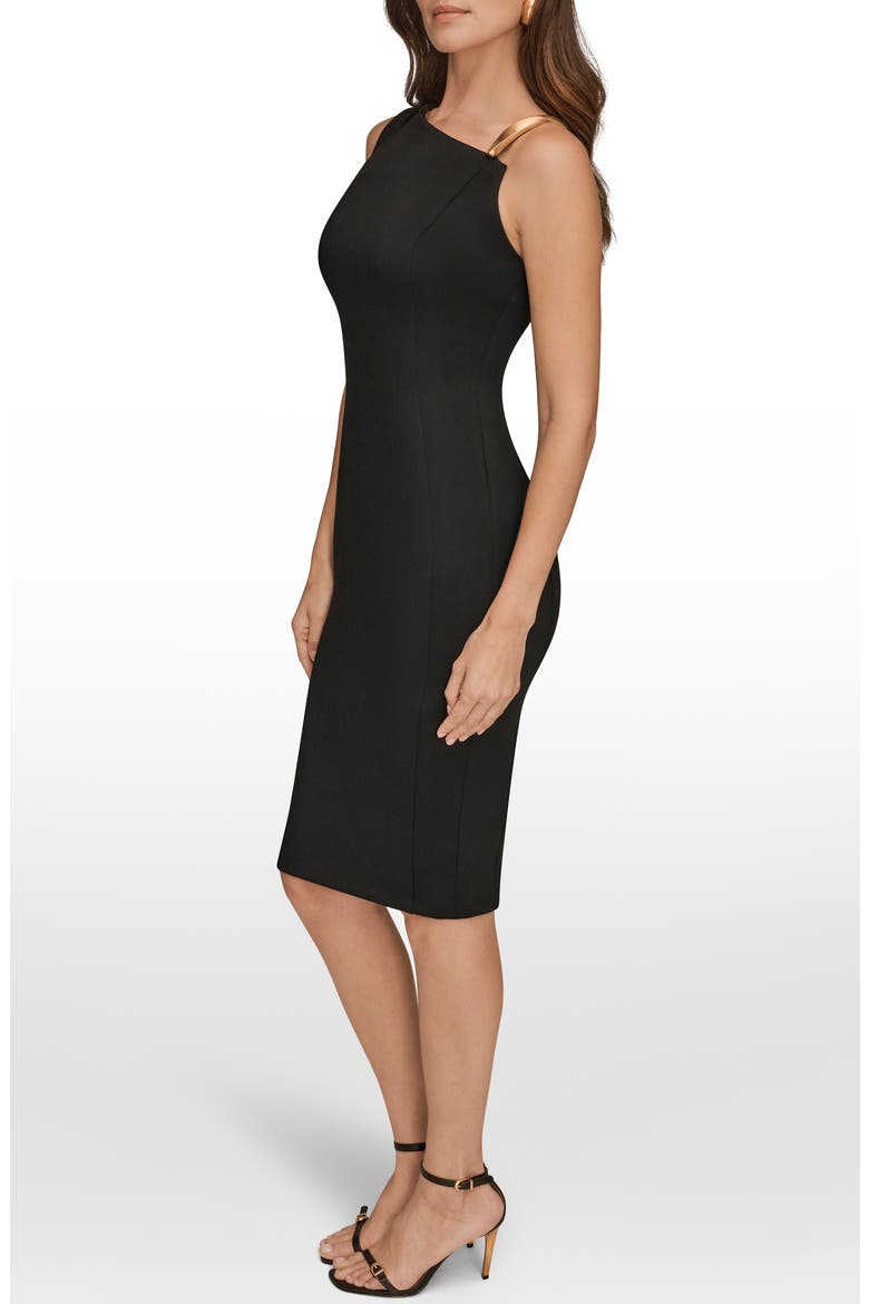 Asymmetric Hardware Sheath Dress, Alternate, color, BLACK
