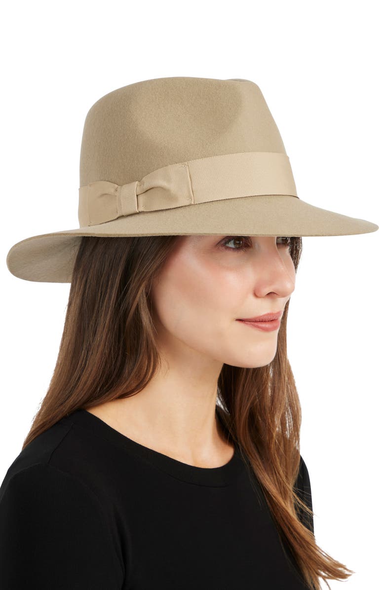 Bruno Magli Wool Felt Fedora Hat, Alternate, color, Beige