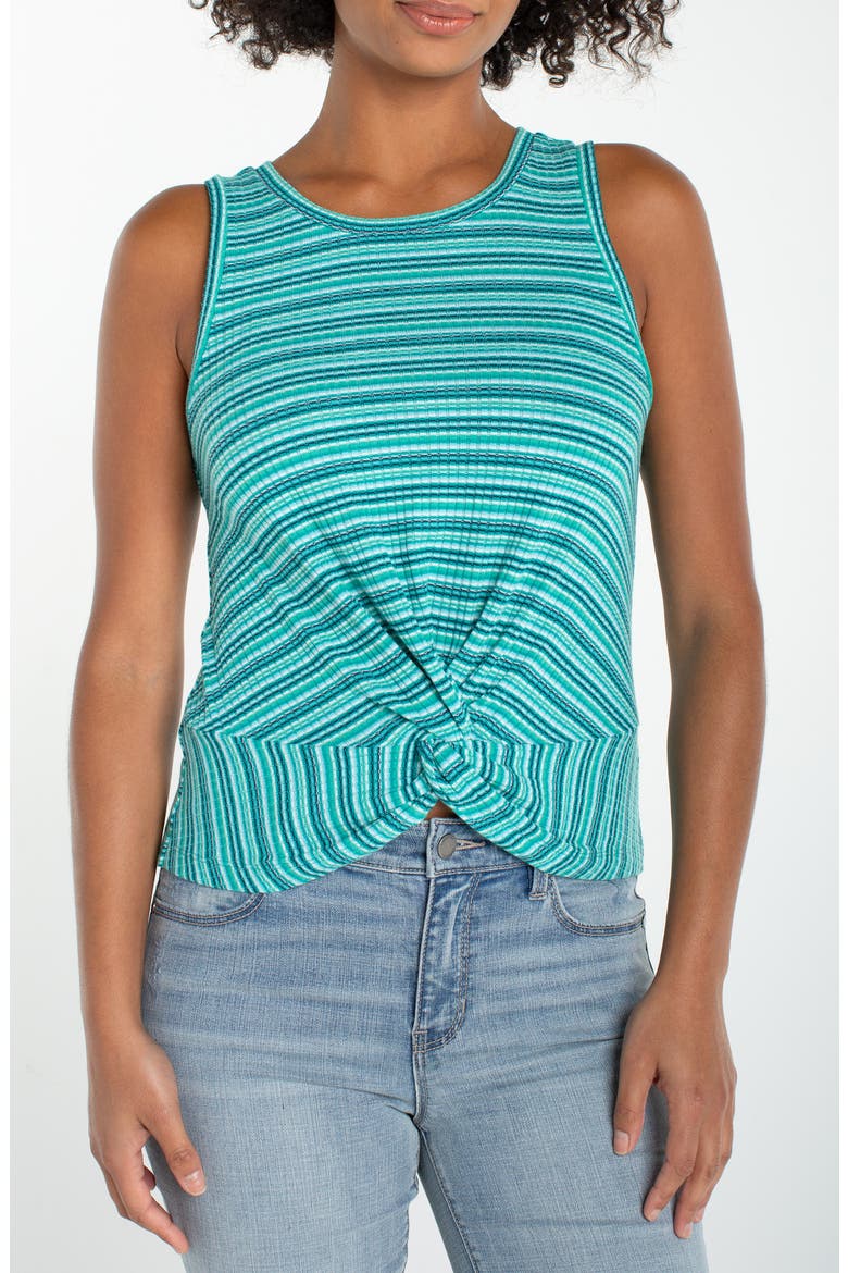 Twist Front Tank Top, Main, color, LAGOONTEALMULT