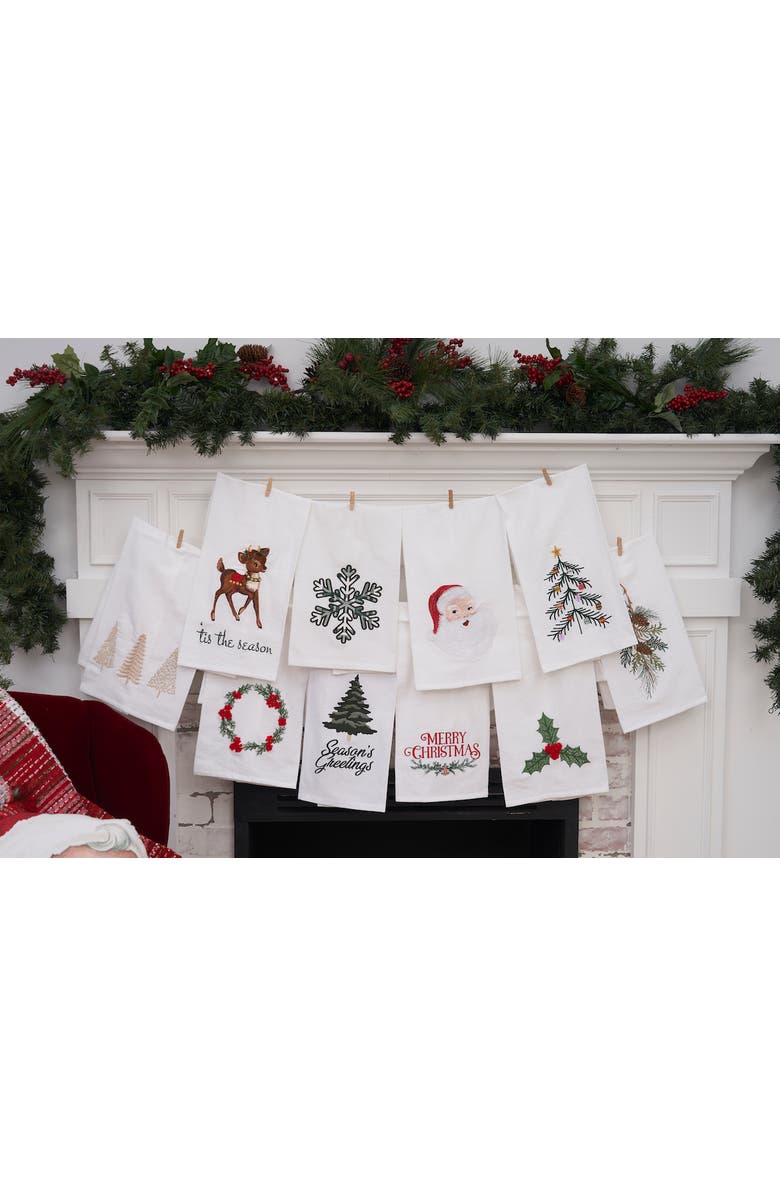 C&F Home Merry Christmas Garland Towel, Alternate, color, Red