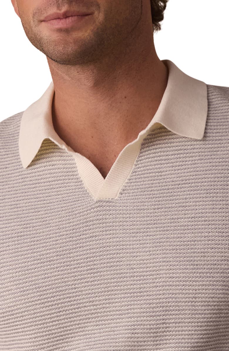 The Normal Brand Robles Bird's Eye Polo, Alternate, color, Cream/ Grey