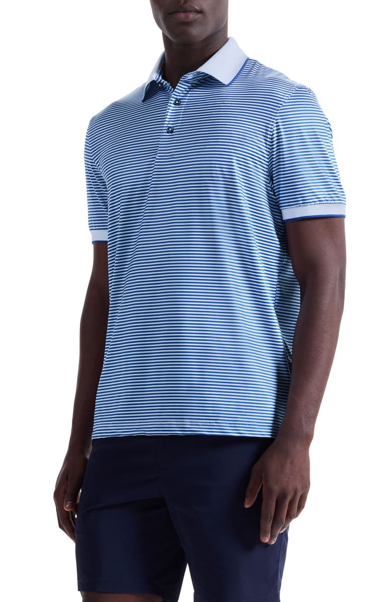 Bugatchi Three-Button Performance Polo, Main, color, White