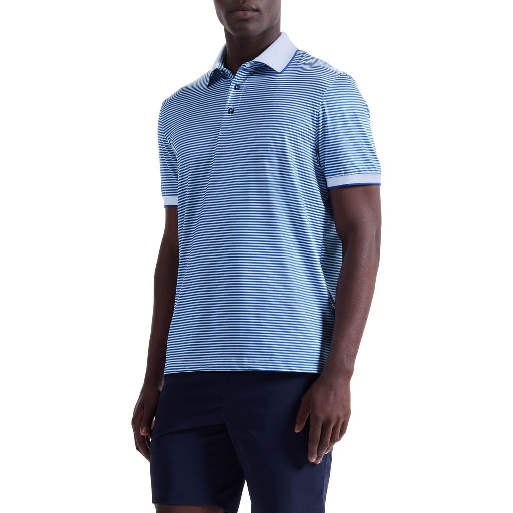 Bugatchi Three-button Performance Polo In Blue