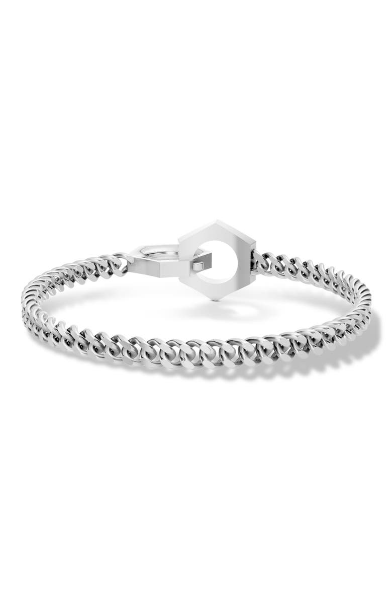Hex Nut Duo Clasp Lab Grown Diamond Bracelet, Alternate, color, BLACK/GUNMETAL