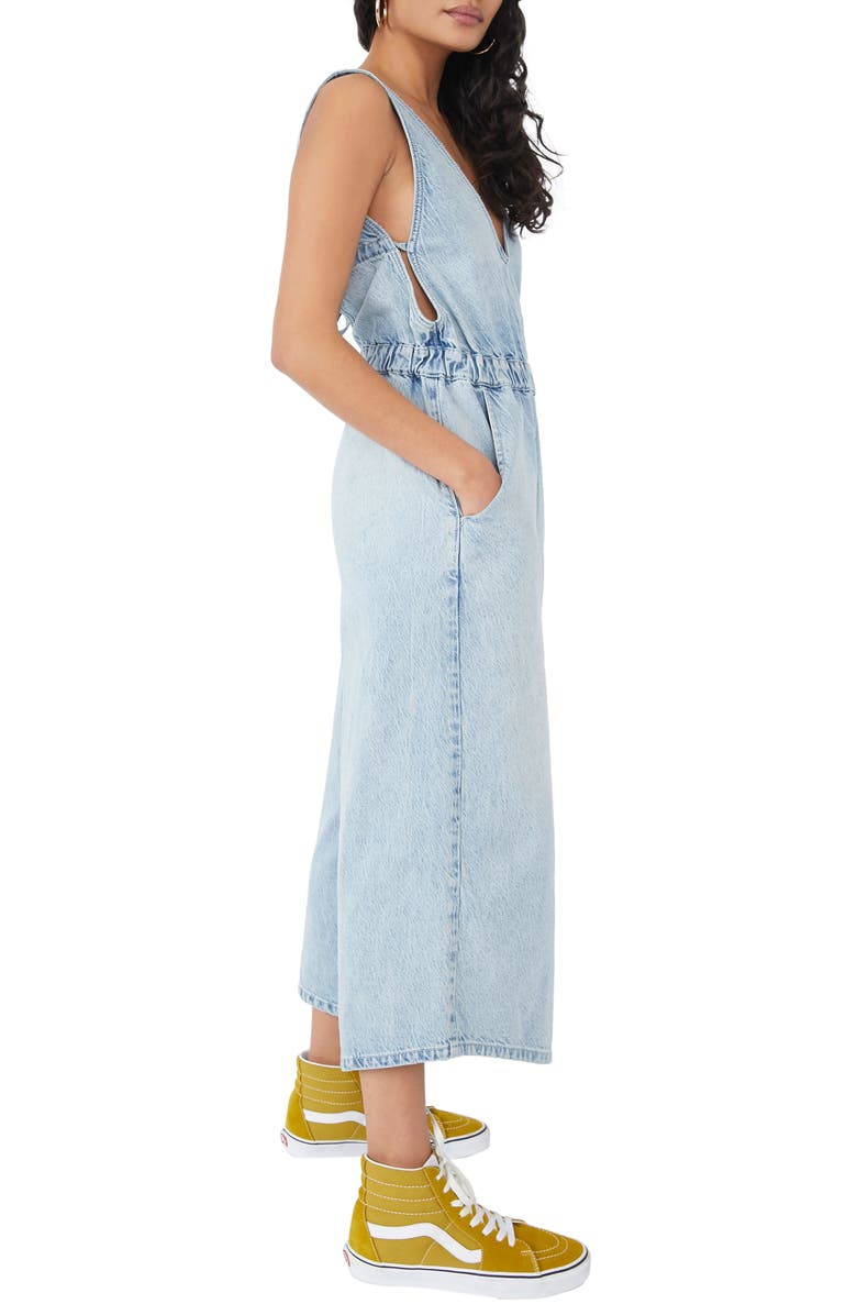 Free People Alora Denim Jumpsuit, Alternate, color,