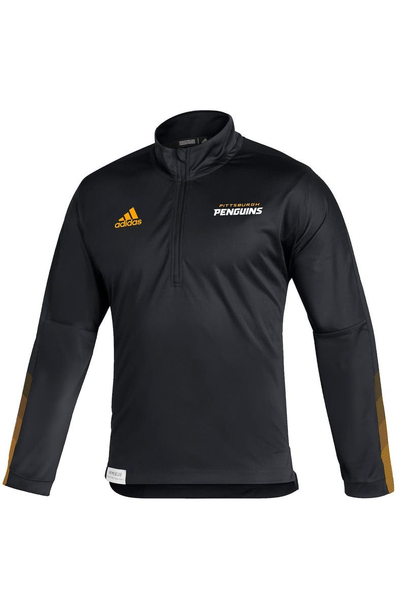 adidas Men's adidas Black Pittsburgh Penguins Primeblue Quarter-Zip Jacket, Alternate, color, 