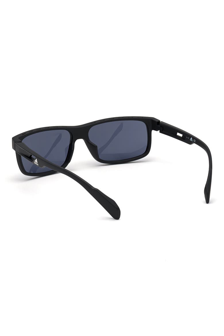 58mm Square Sunglasses, Alternate, color, MATTE BLACK / SMOKE