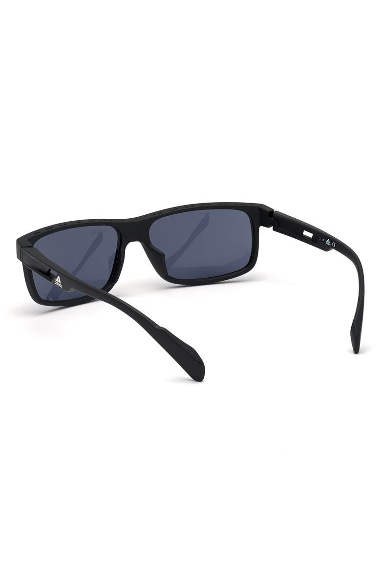 adidas 58mm Square Sunglasses, Alternate, color, Matte Black / Smoke