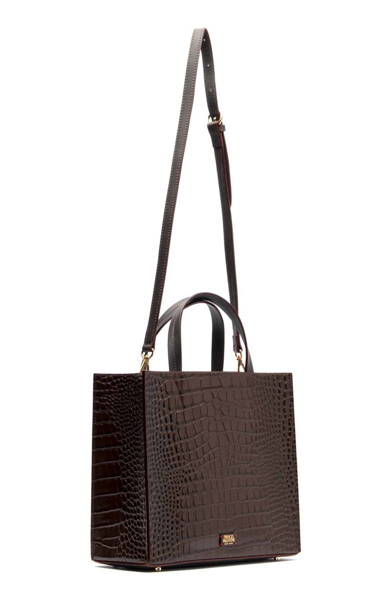 Frances Valentine Croc Embossed Leather Tote Bag, Alternate, color, 