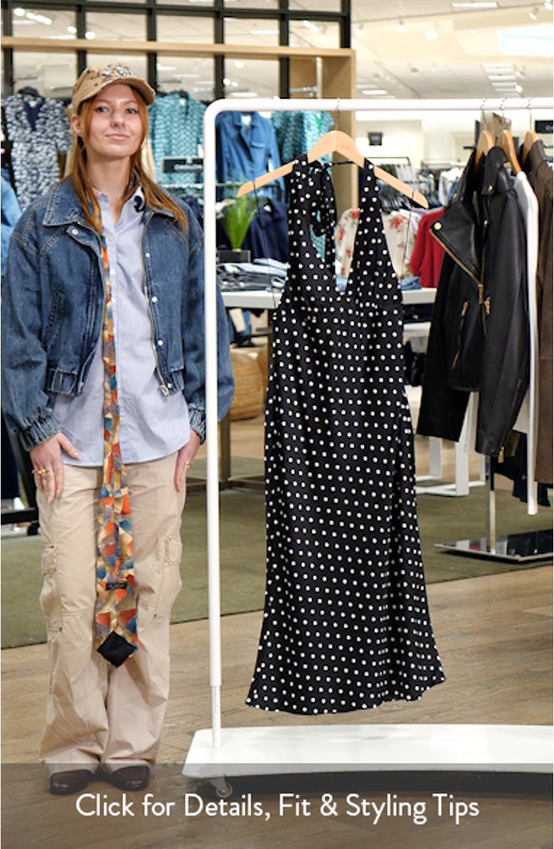 La Brea Polka Dot Halter Neck Slipdress, sales video thumbnail