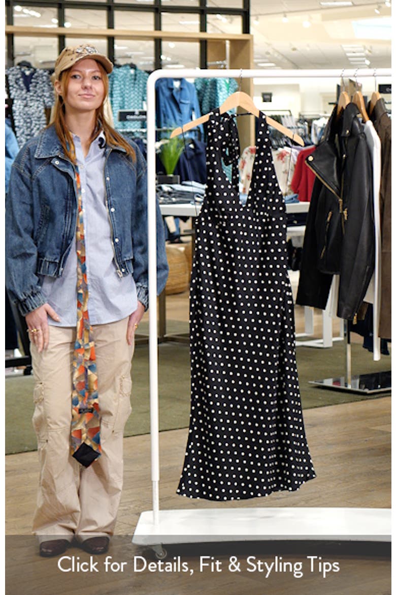 La Brea Polka Dot Halter Neck Slipdress video