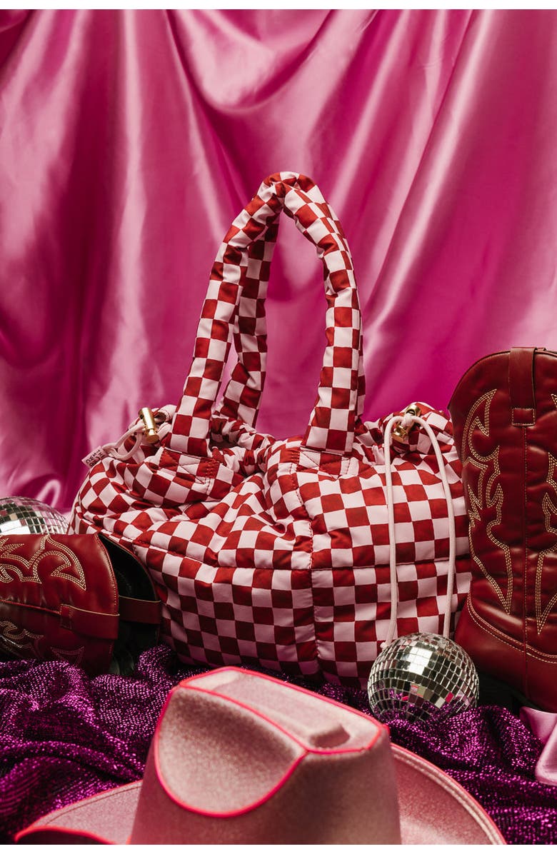 The Somewhere Co Crimson Haze Marshmallow Midi Tote Bag, Alternate, color, Crimson Haze